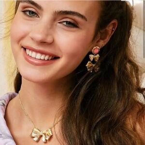 Kendra Scott x LoveShackFancy NIB Large Bow Pendant Necklace